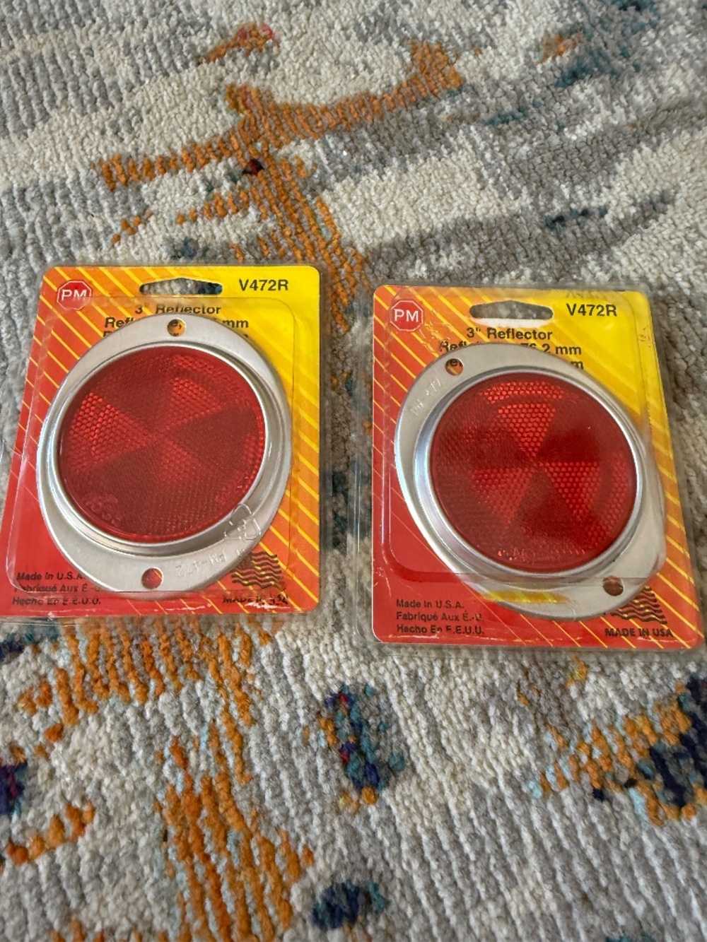 Lot of 2 Peterson PM 3" Red Reflectors V472R Aluminum Housing Made USA auto part